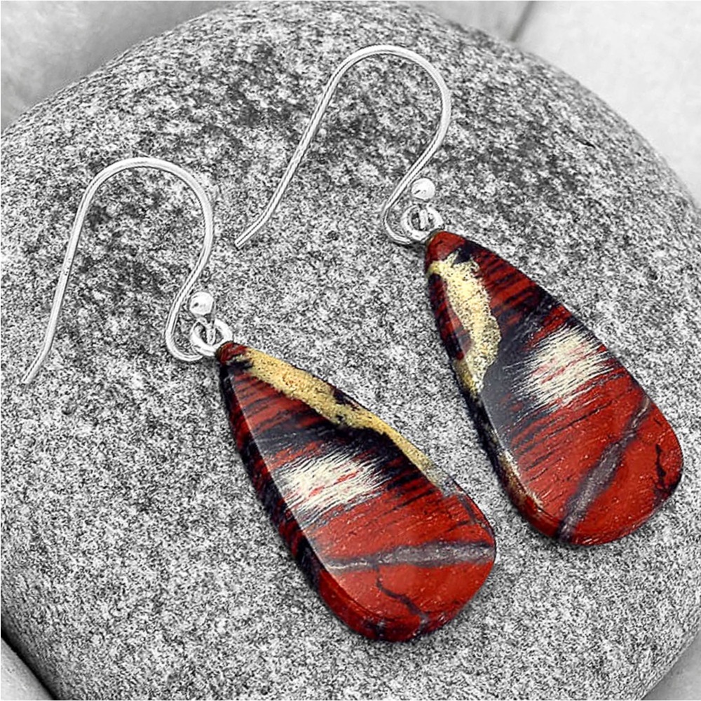 COPY - Gorgeous snake skin Jasper earrings - Picture 2 of 2